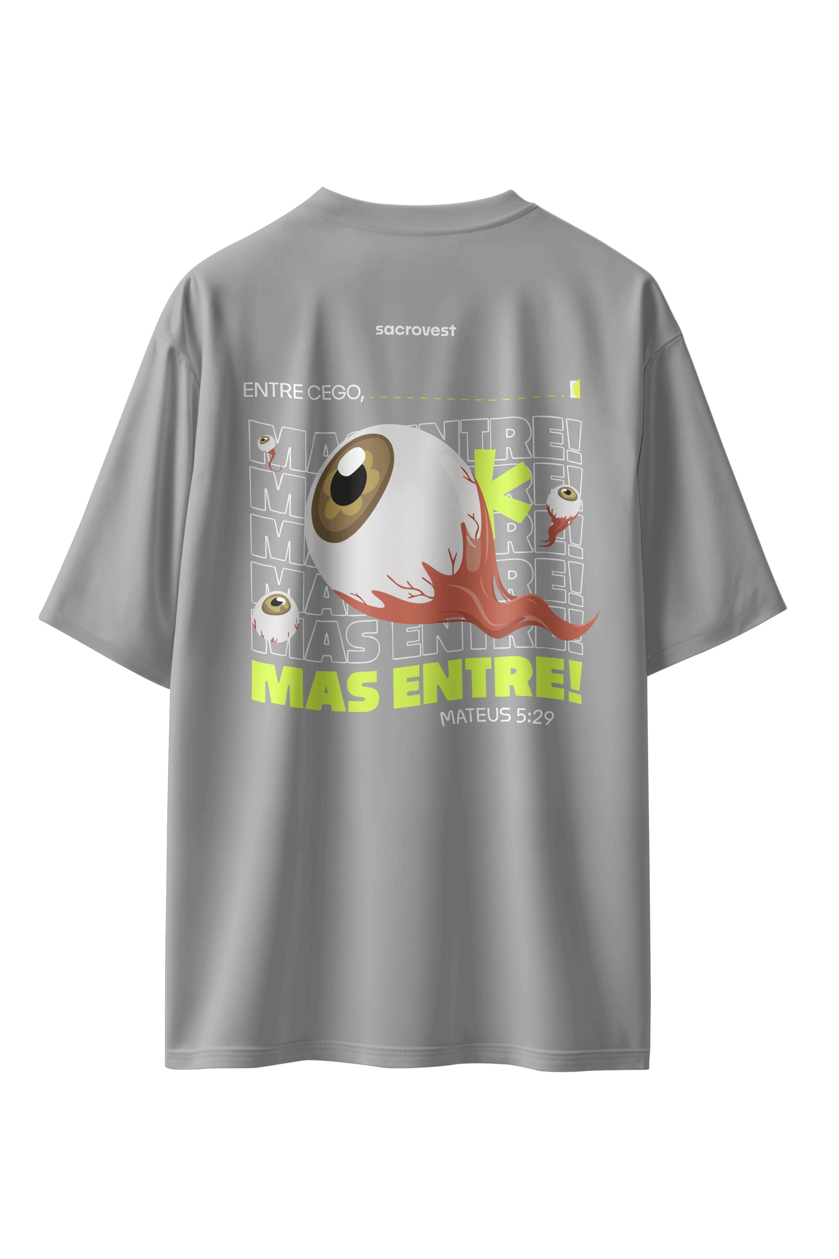 CAMISETA ENTRE CEGO CINZA